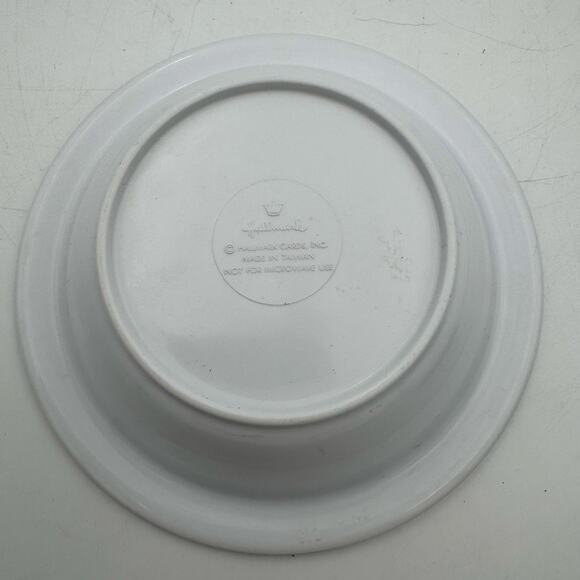 Hallmark Bunny Kids Plate Bowl Set Pink Blue Tulip Spring Easter 80s Vintage - Picture 7 of 9